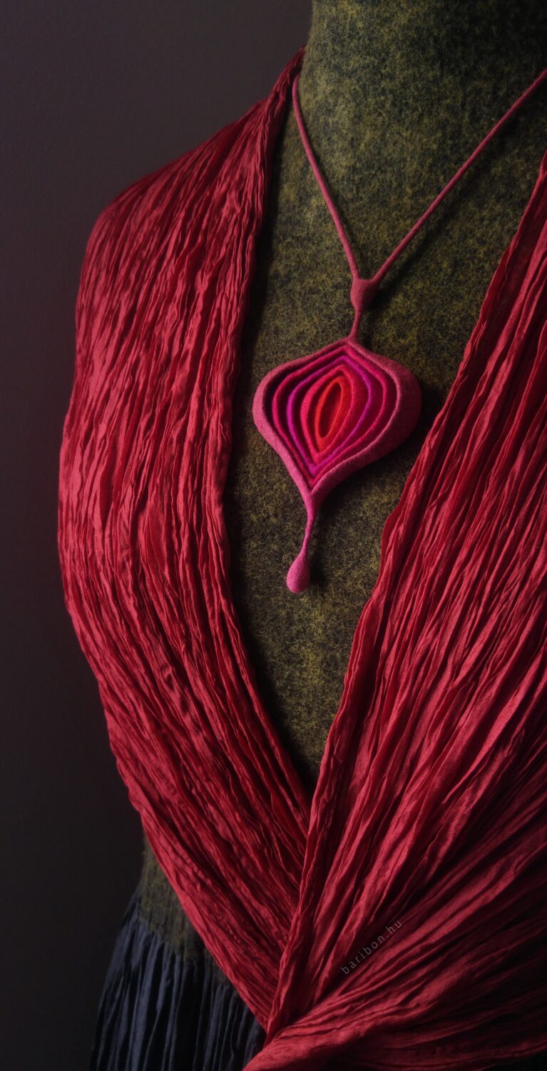 Pink and magenta onion necklace