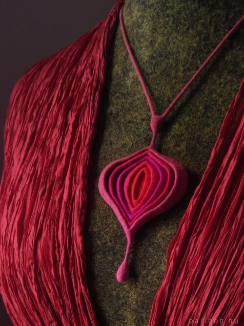Pink and magenta onion necklace