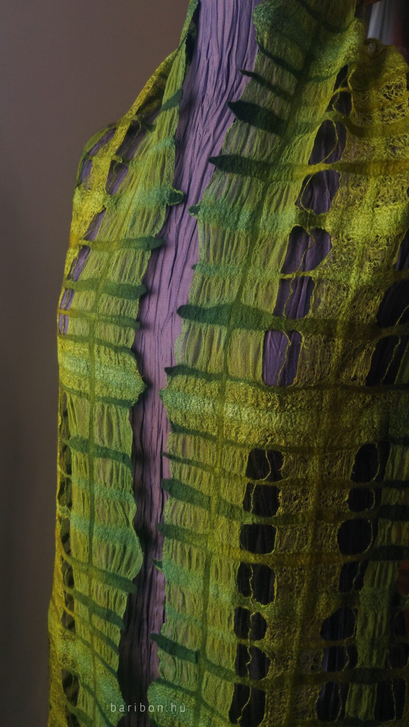 Chequered soft shawl - forest greens on 2 silks