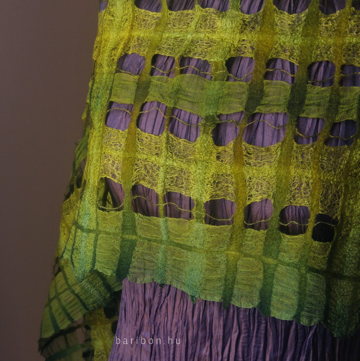 Chequered soft shawl - forest greens on 2 silks