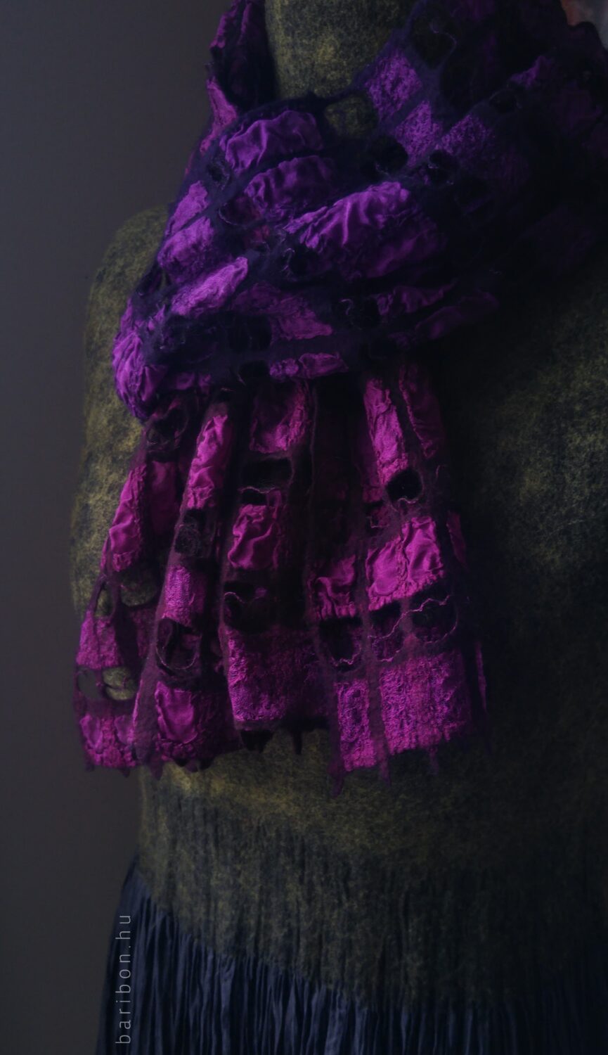 Chequered soft shawl - purple dream