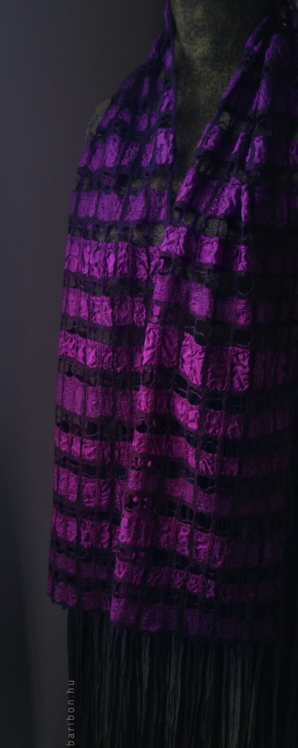 Chequered soft shawl - purple dream