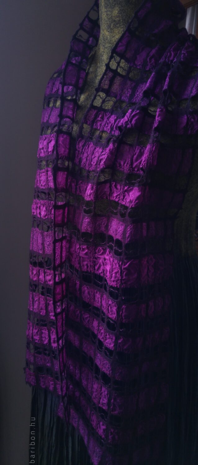 Chequered soft shawl - purple dream