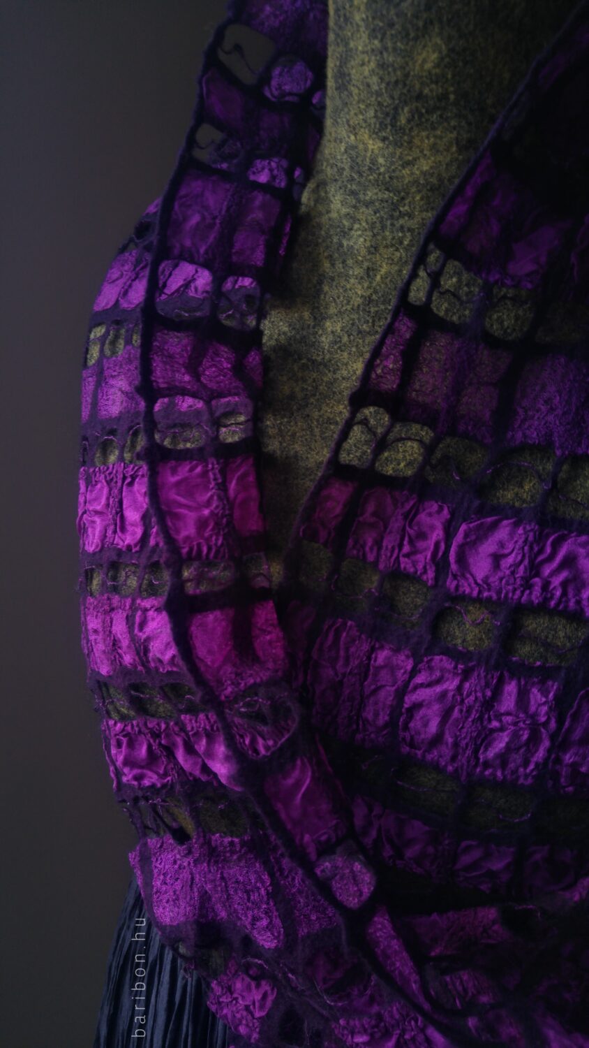 Chequered soft shawl - purple dream