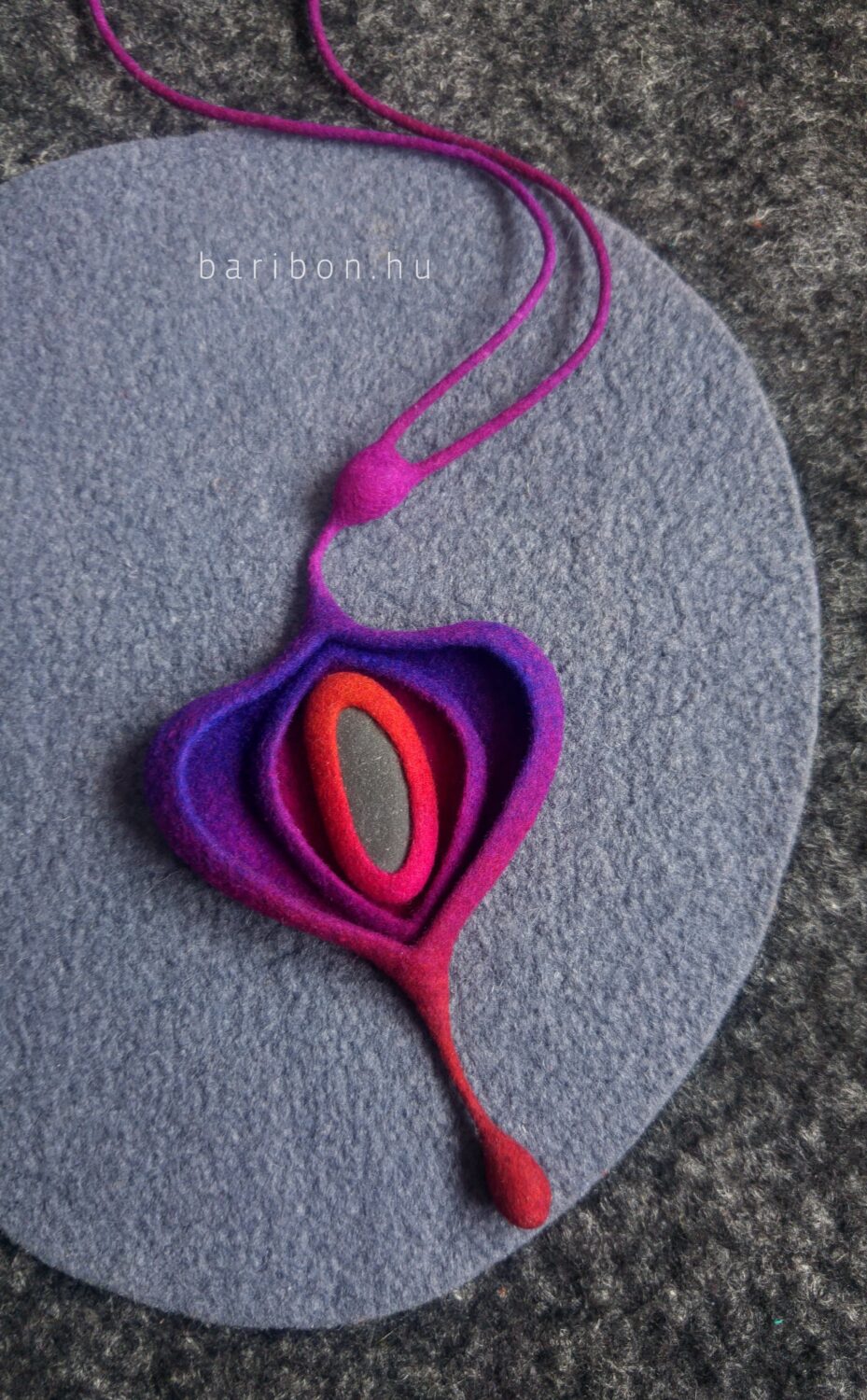 Purple pebble onion necklace