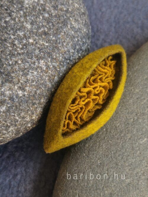 Creased silk olive ring