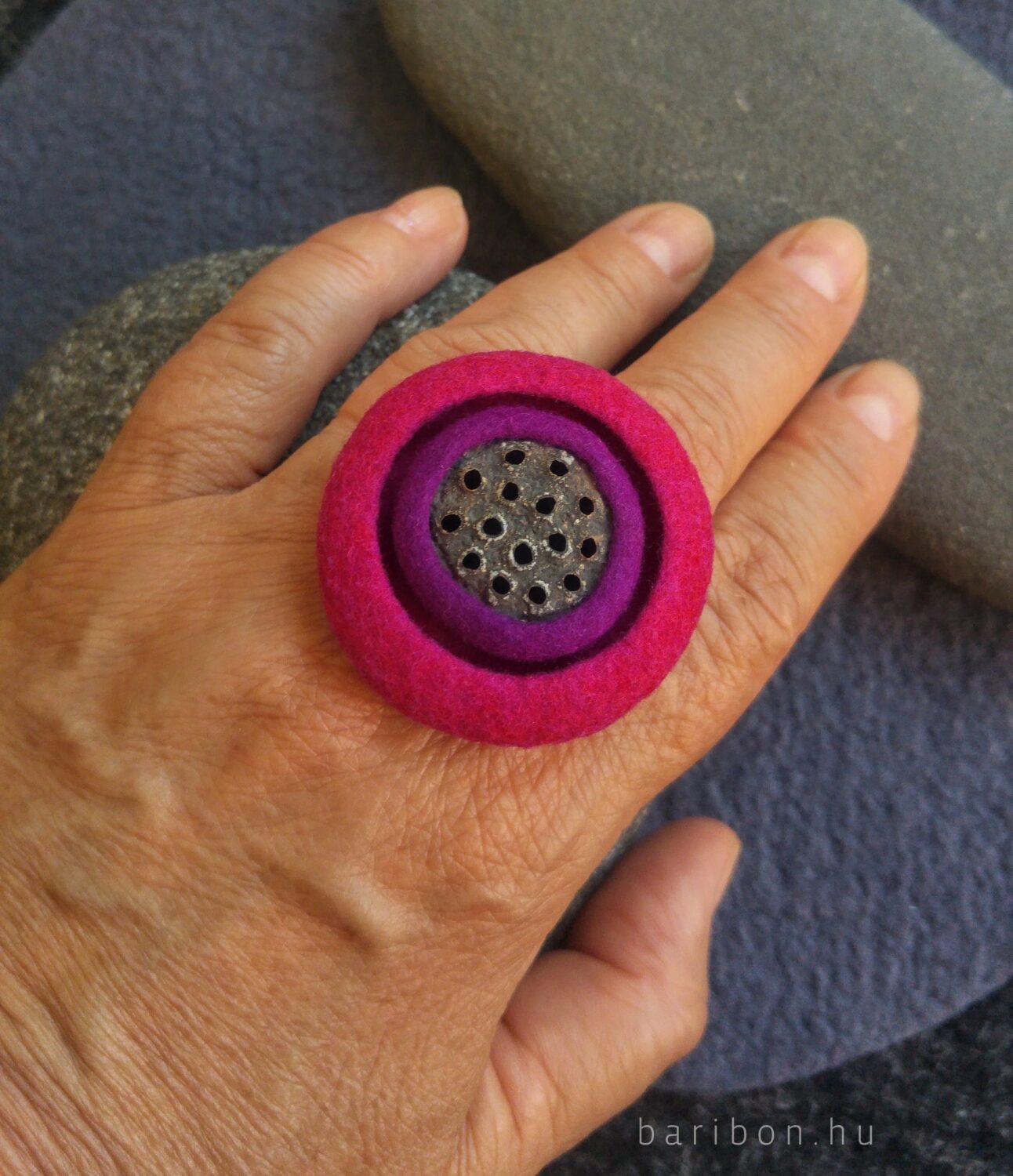 Double purple lotus ring